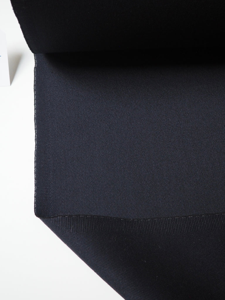 Navy Double Faced Stretch Wool Twill