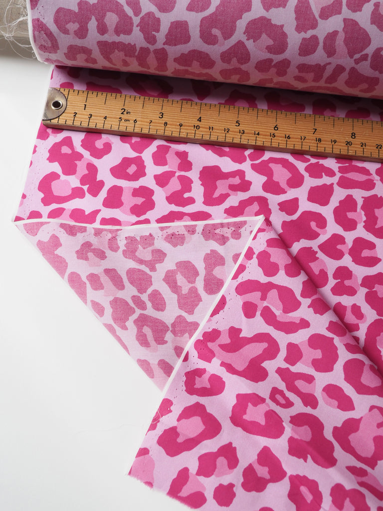 Pink Leopard Light Cotton Poplin