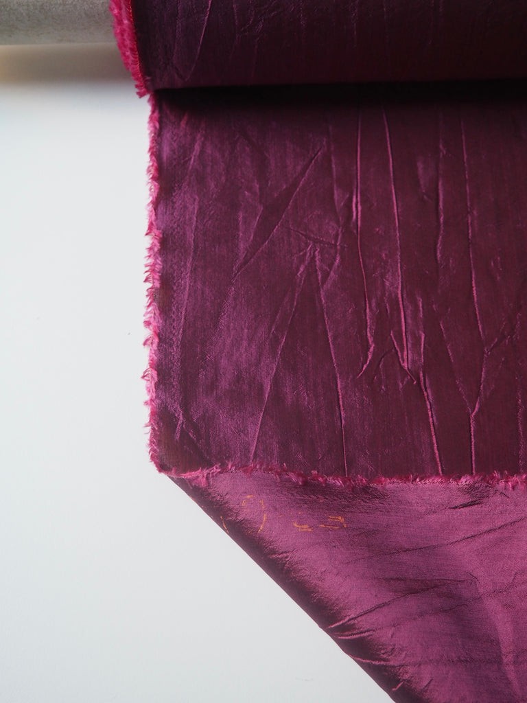 Raspberry Silk Shantung Organza