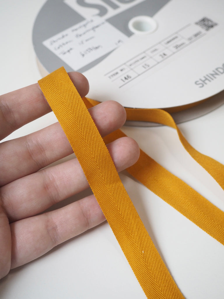 Shindo Marigold Herringbone Cotton Tape 15mm