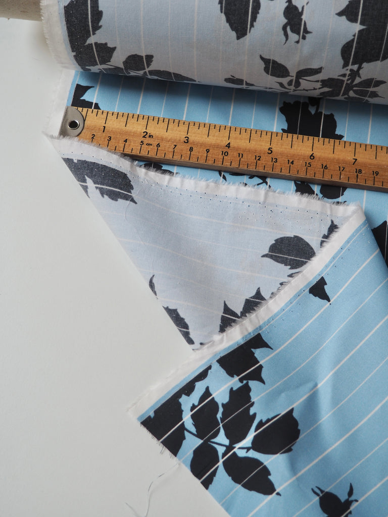 Black Rose Stripe Light Cotton Poplin