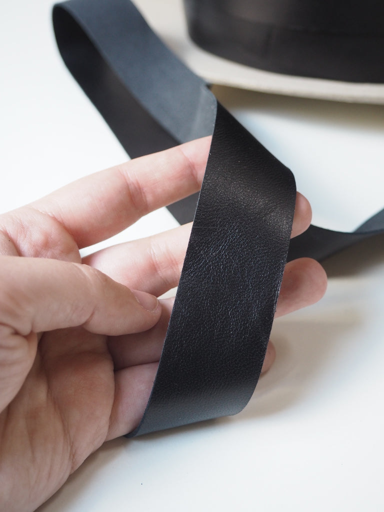 Black Faux Leather Tape 30mm
