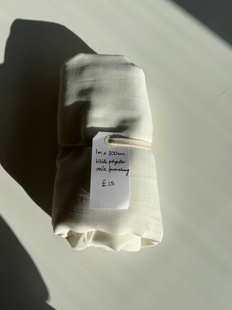 White Polyester Voile Furnishing Remnant