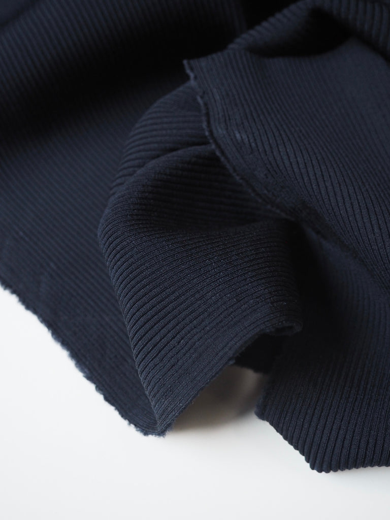 Navy Nylon 2x2 Rib Jersey