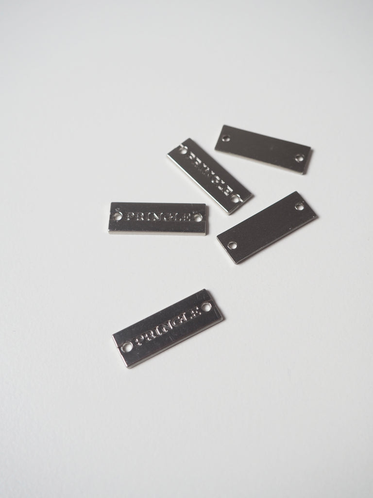 Silver Branded Metal Tag 22mm