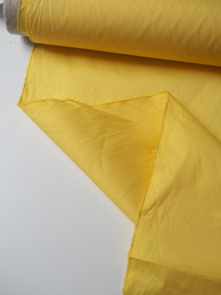 Yellow Stretch Sateen Cotton Poplin