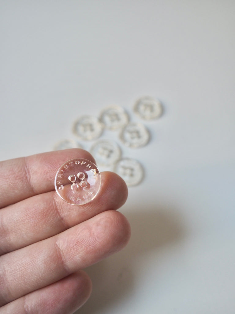 Branded Clear Buttons 17mm