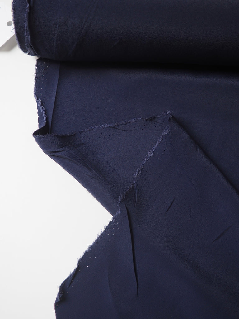 Deep Indigo Silk/Acetate Crepe de Chine