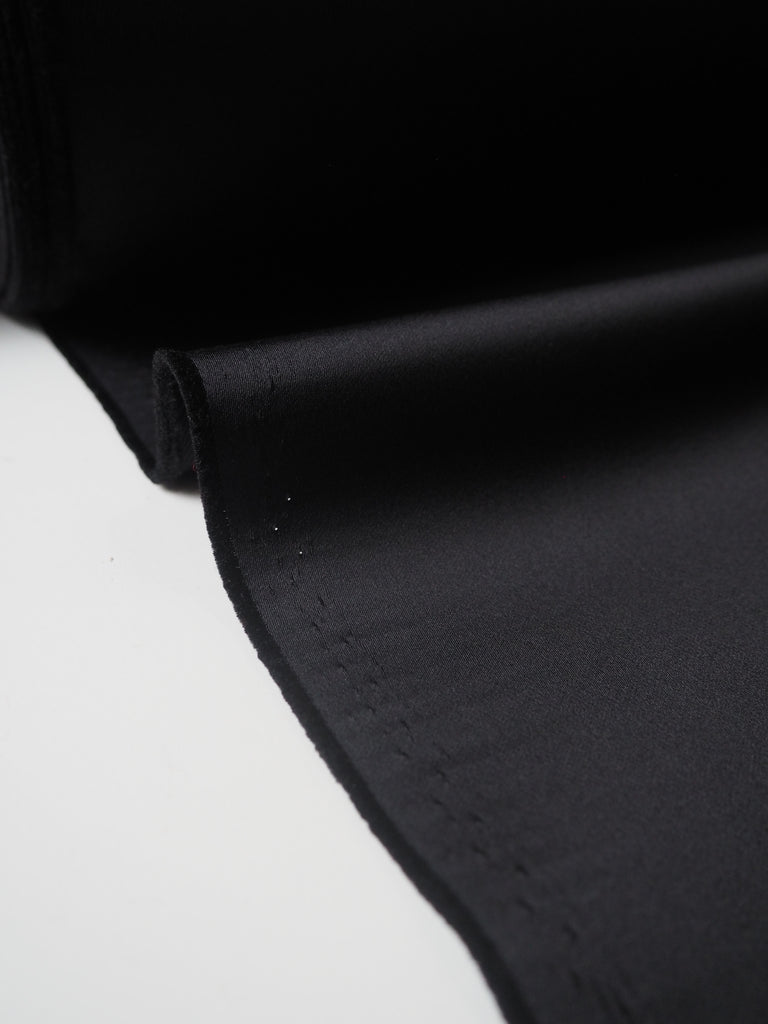 Black Twill-Backed Heavy Satin