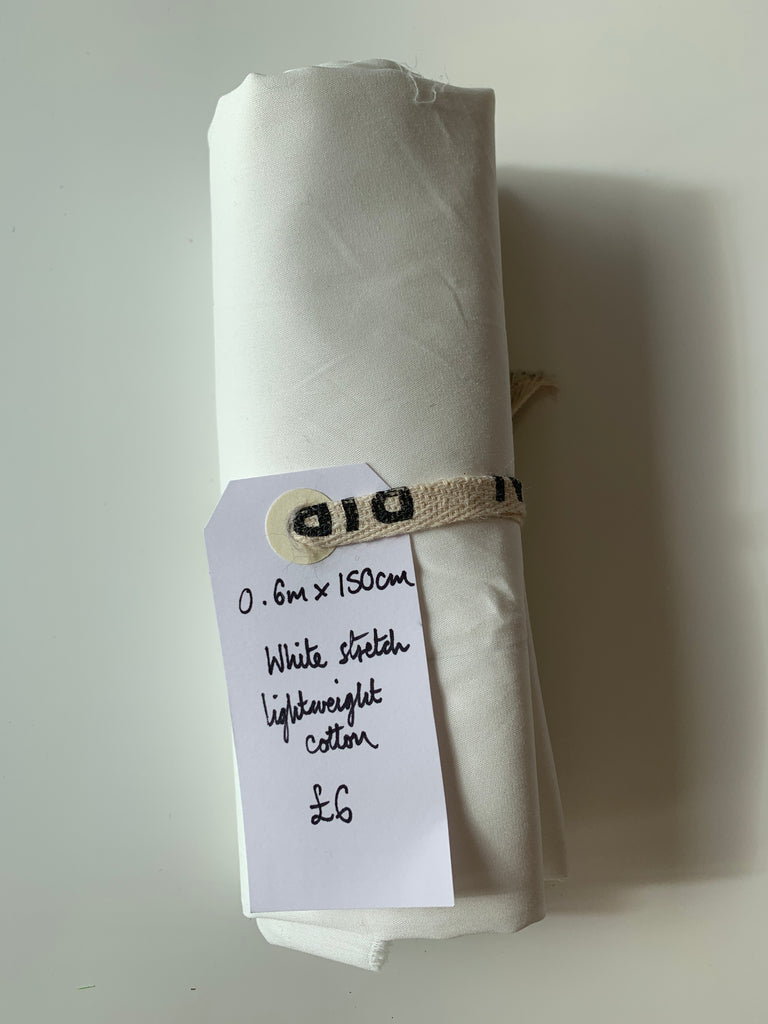 White Stretch Lightweight Cotton Remnant