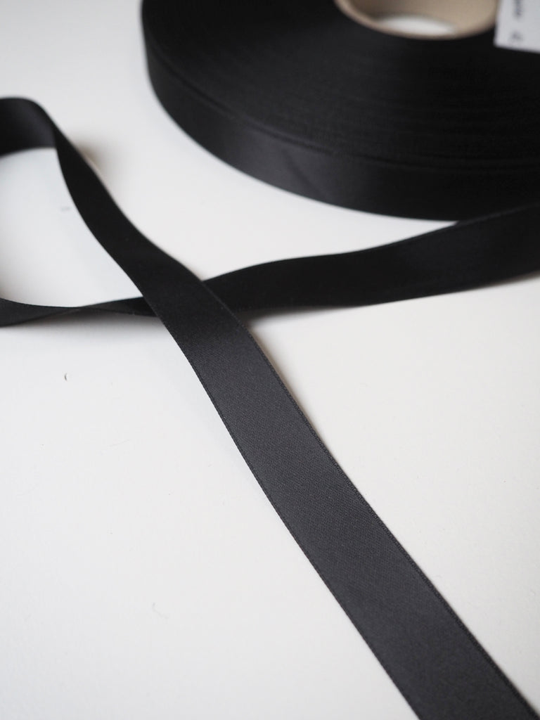 Black Double-Faced Satin Ribbon 15mm