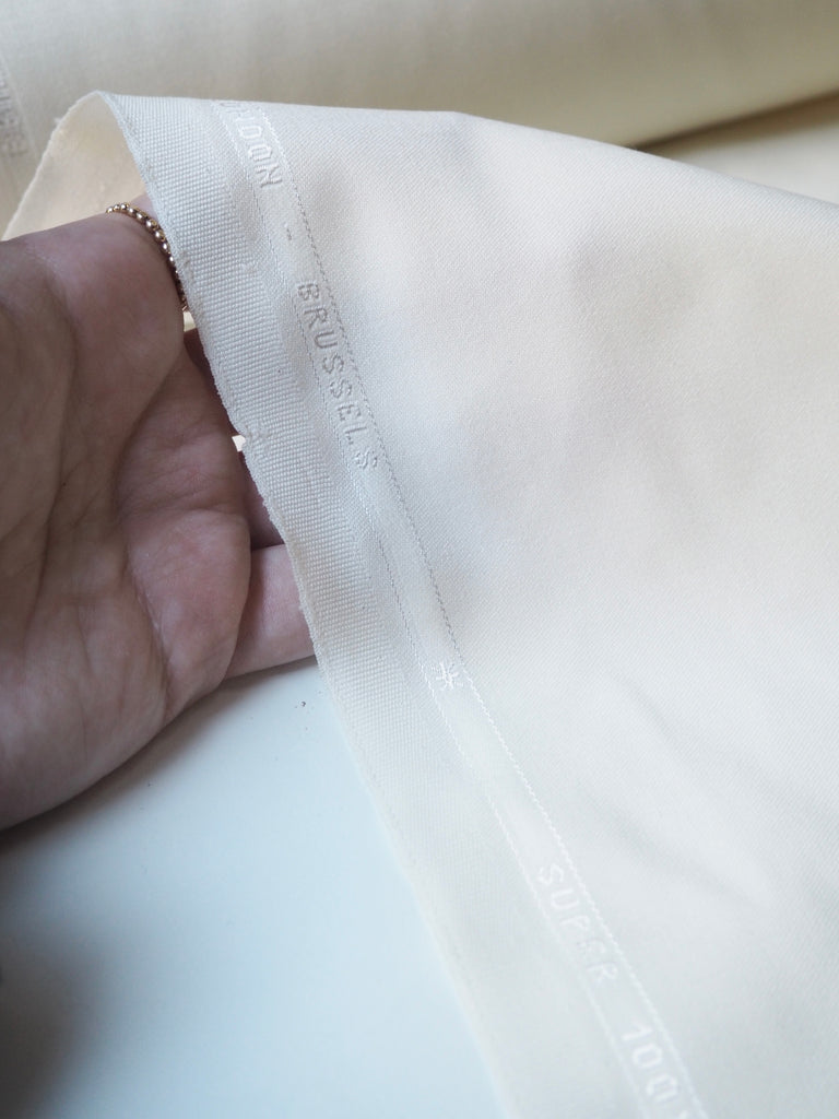 Ivory Lightweight Wool Twill