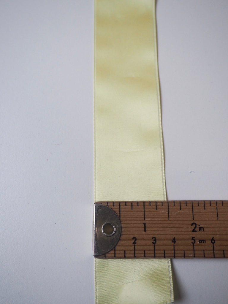 Pale Yellow Double Faced Satin Ribbon 40mm