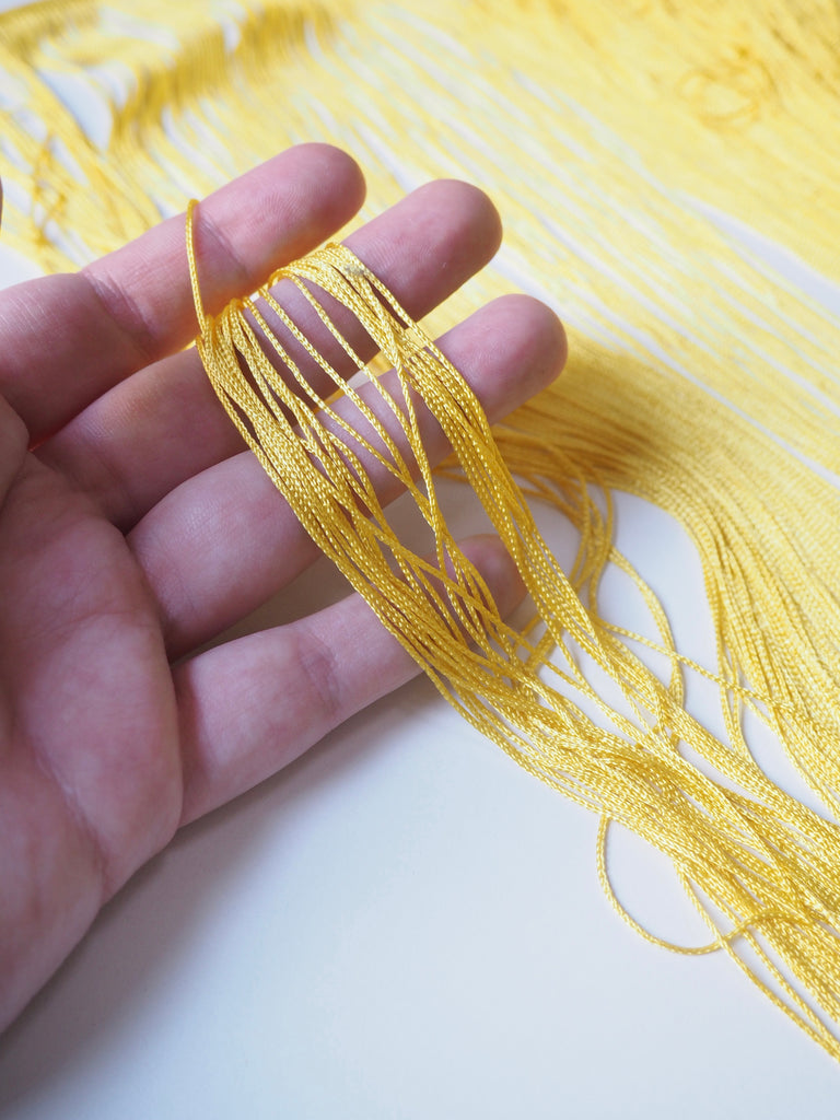 Yellow Chainette Viscose Fringe 45cm