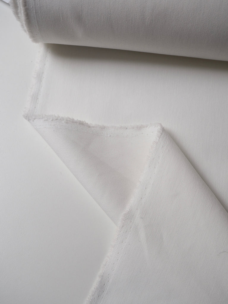 White Stretch Cotton Twill