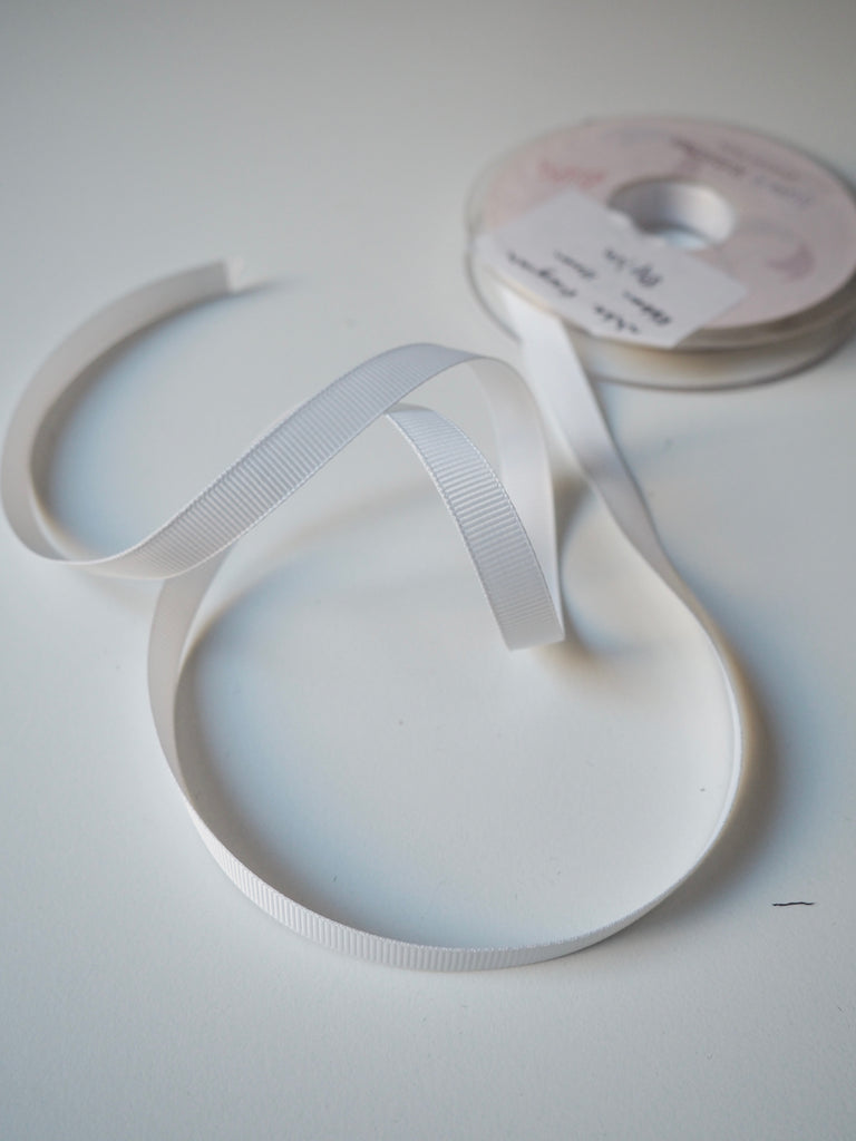 White Grosgrain Ribbon 10mm