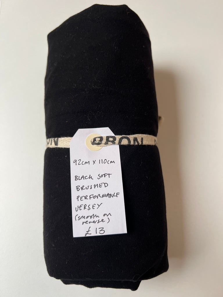 Black Soft Brushed Performance Jersey Remnant