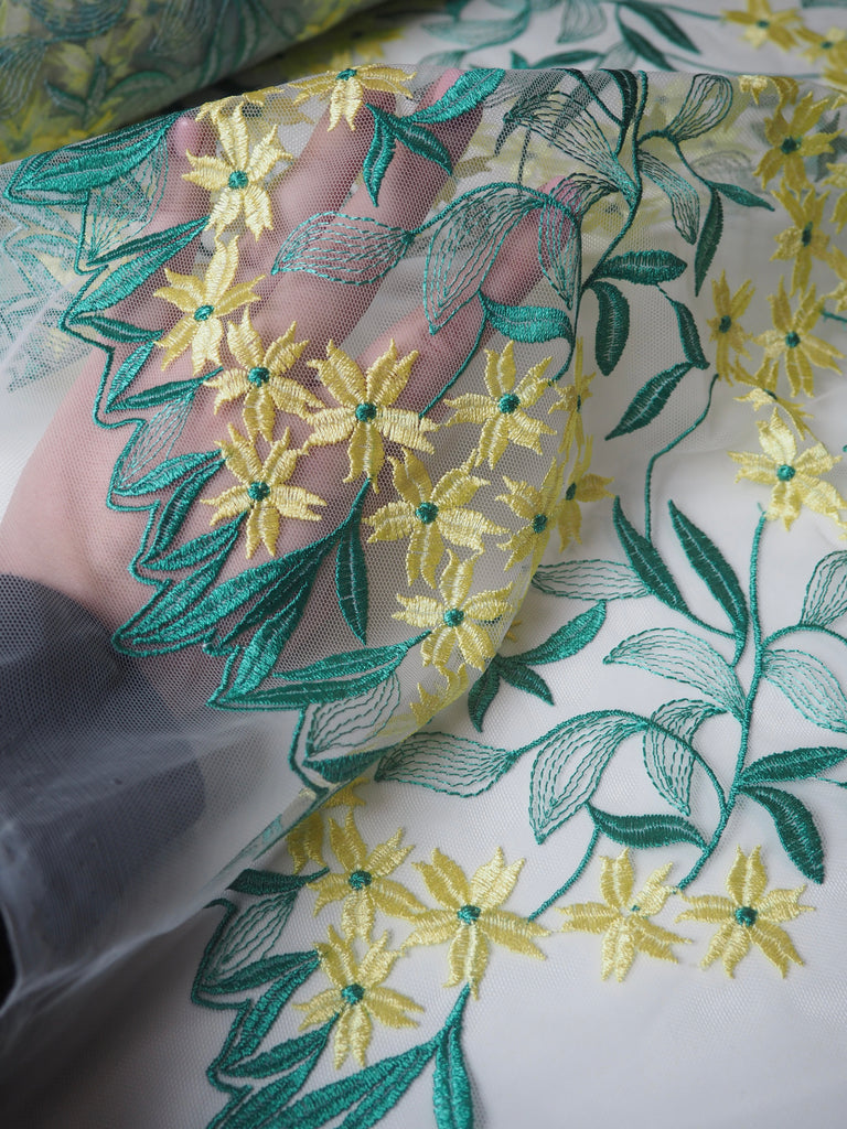 Daffodil Embroidered Tulle