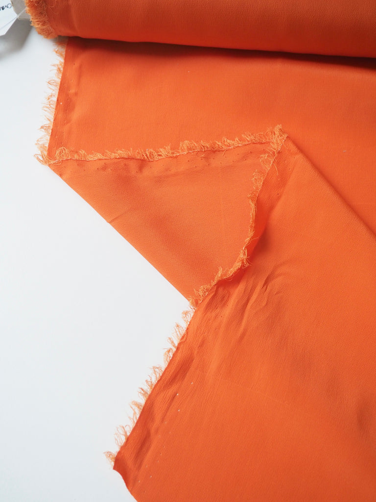 Orange Silk/Acetate Crepe de Chine