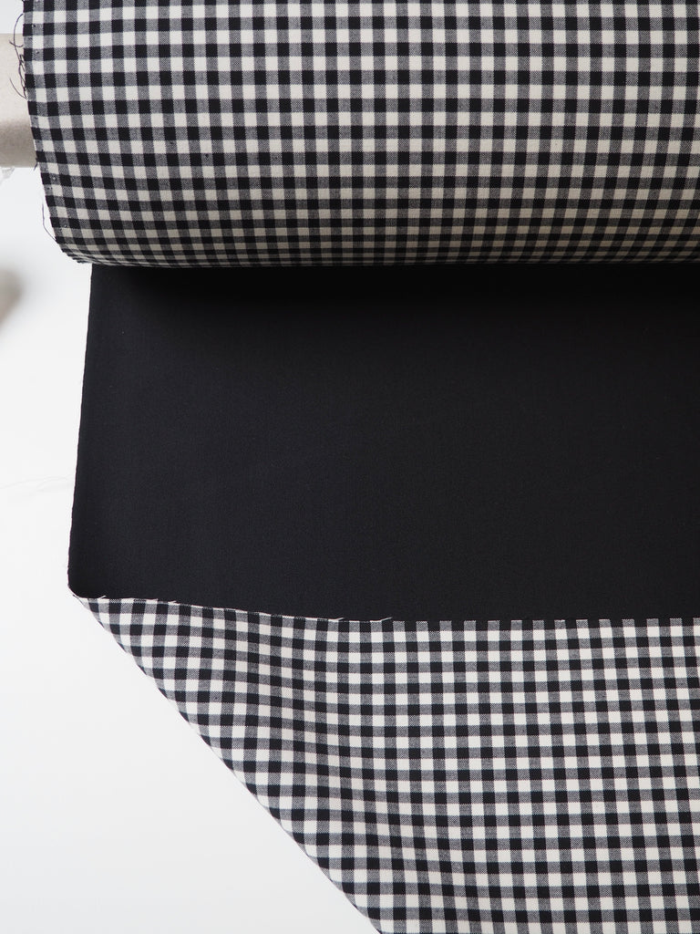 B+W Wool Gingham Bonded Jersey