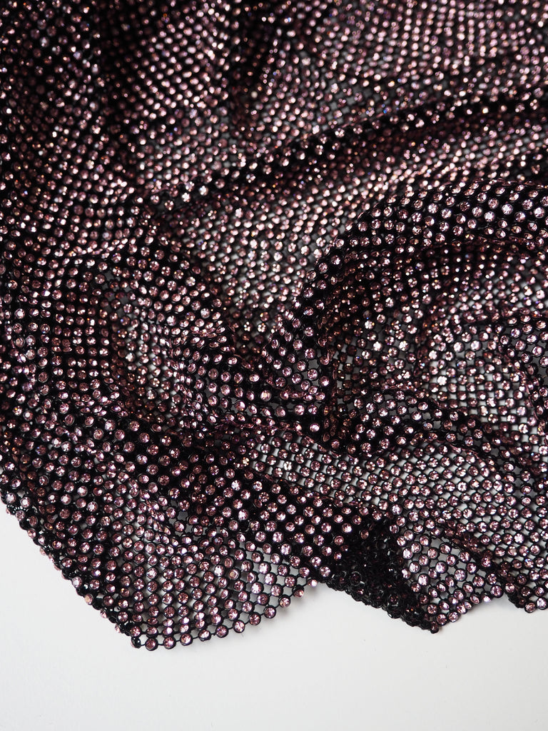 Light Pink Crystal Black Chainmail