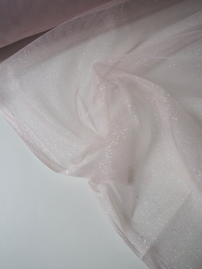 Light Pink Silver Glitter Tulle