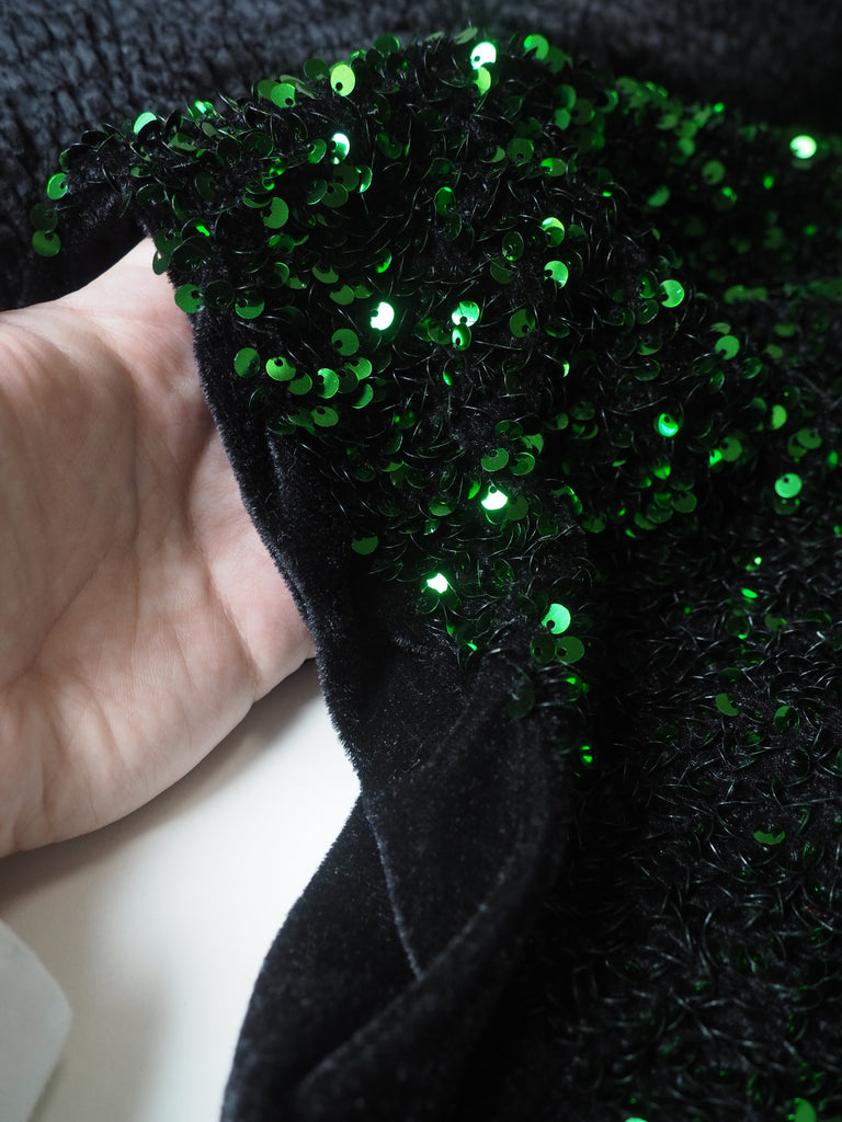 Green Sequin Velour