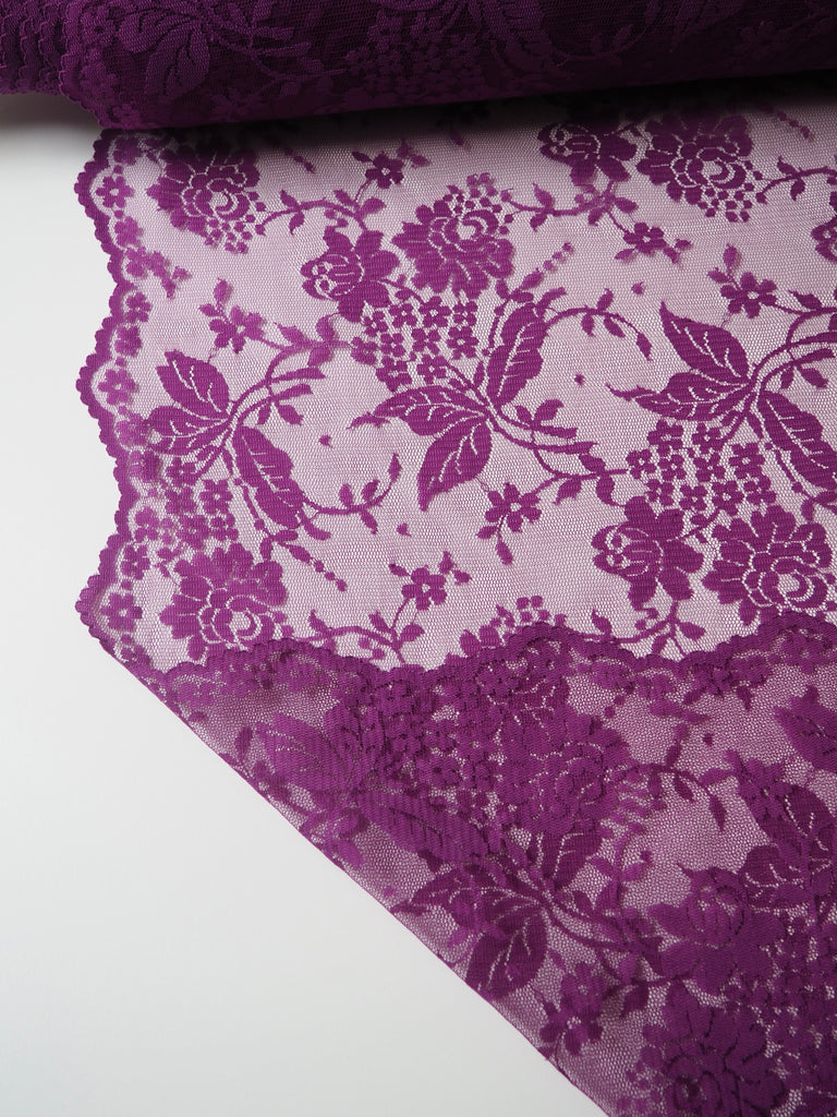 Magenta Bloom Scallop Lace