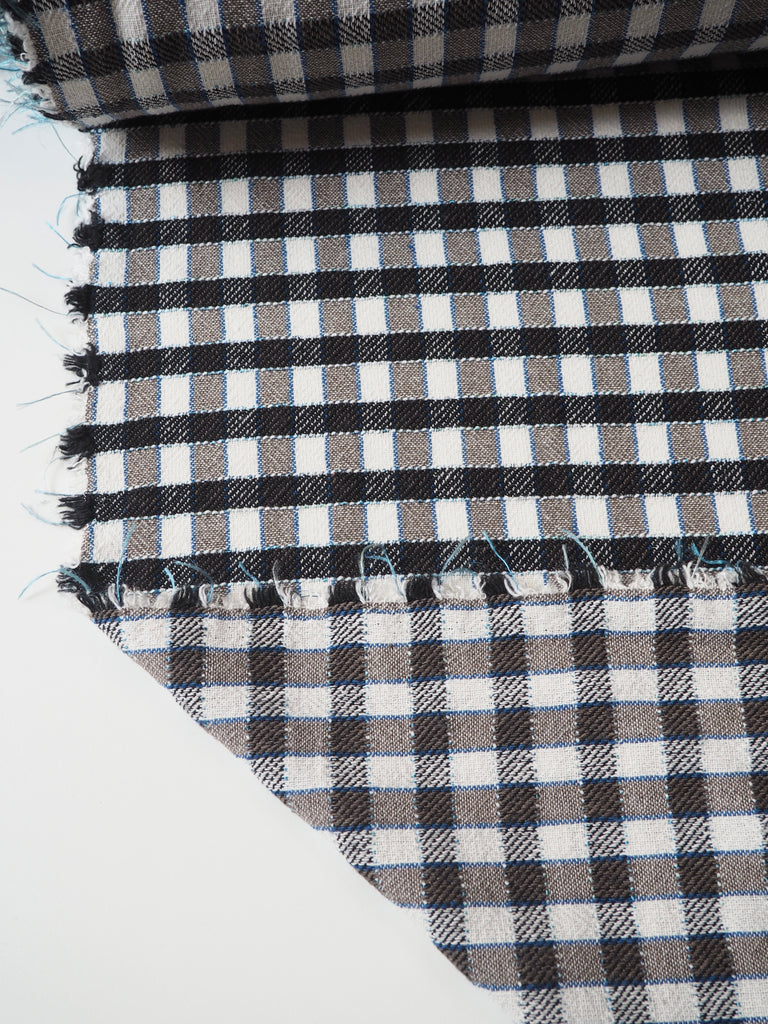 Black Multi Cotton/Linen Check