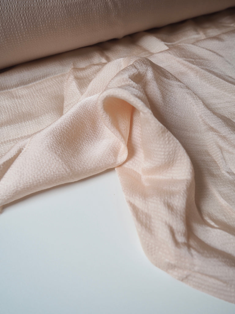 Soft Peach Hammered Viscose Satin