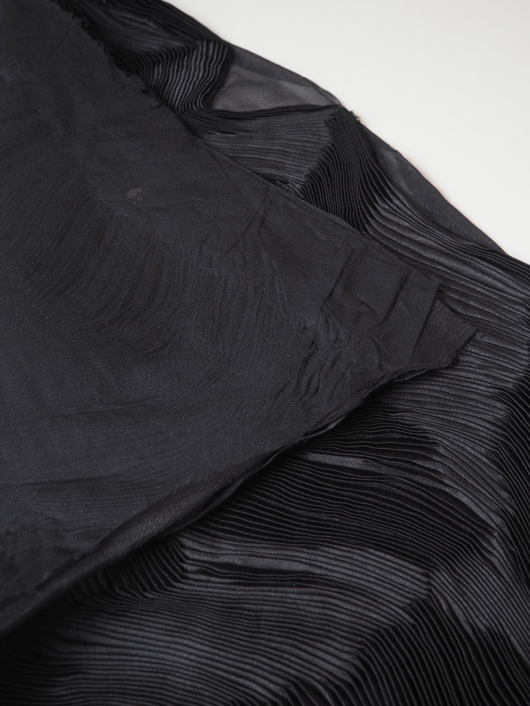 Black Satin Pleated Dress Panels