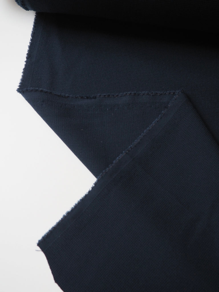 Navy Stretch Textured Crepe