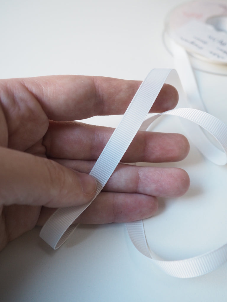 White Grosgrain Ribbon 10mm