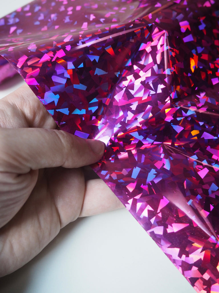 Pink Holographic Confetti Heat Transfer Foil