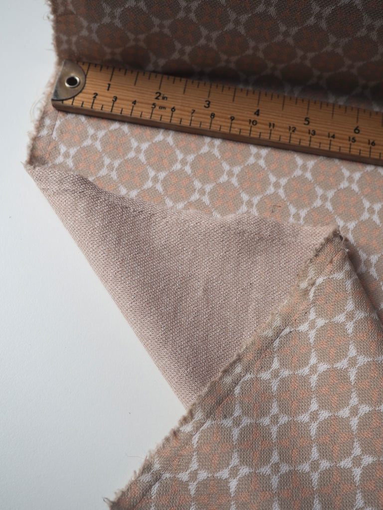 Peach + Taupe Dot Jacquard Jersey