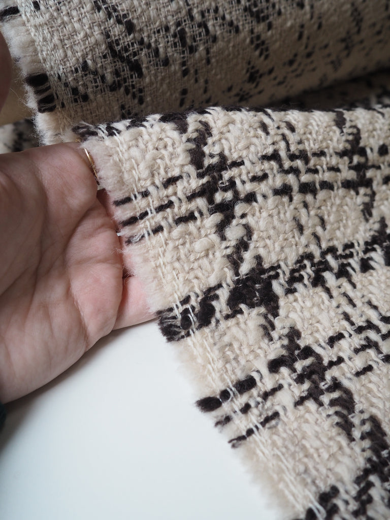 Brown + Biscuit Check Tweed Wool Coating