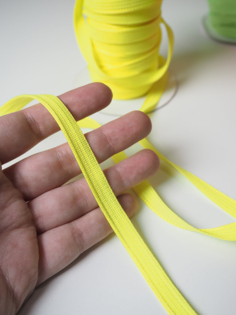 Shindo Neon Yellow Woven Satin Piping 10mm