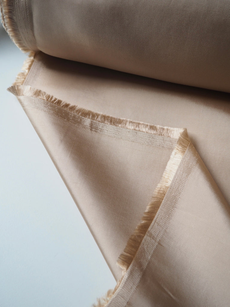 Sand Viscose Satin Twill Lining