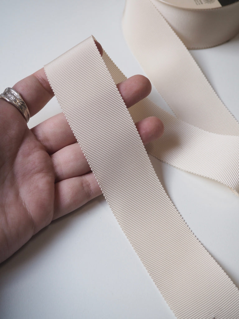 Mokubu Cream Grosgrain Ribbon 36mm