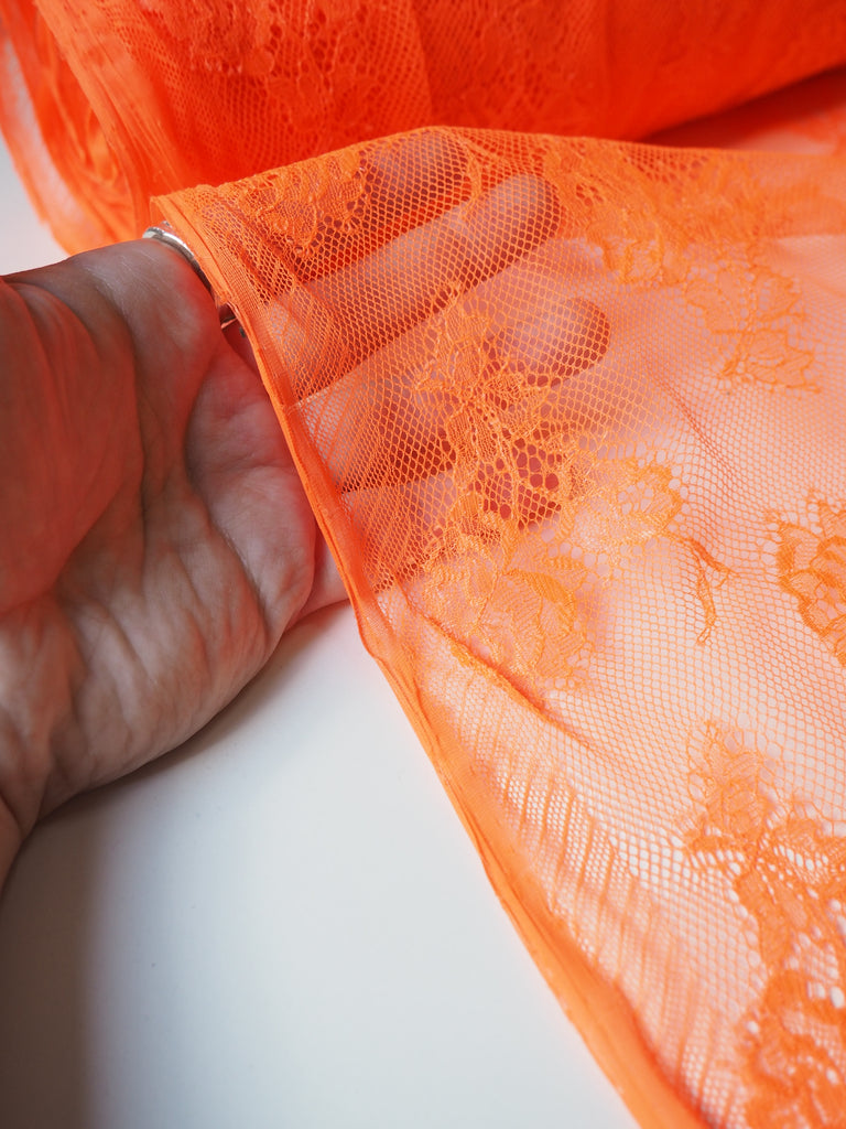 Neon Orange Chantilly Lace