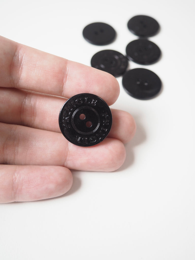 Black Metal Branded Button 23mm