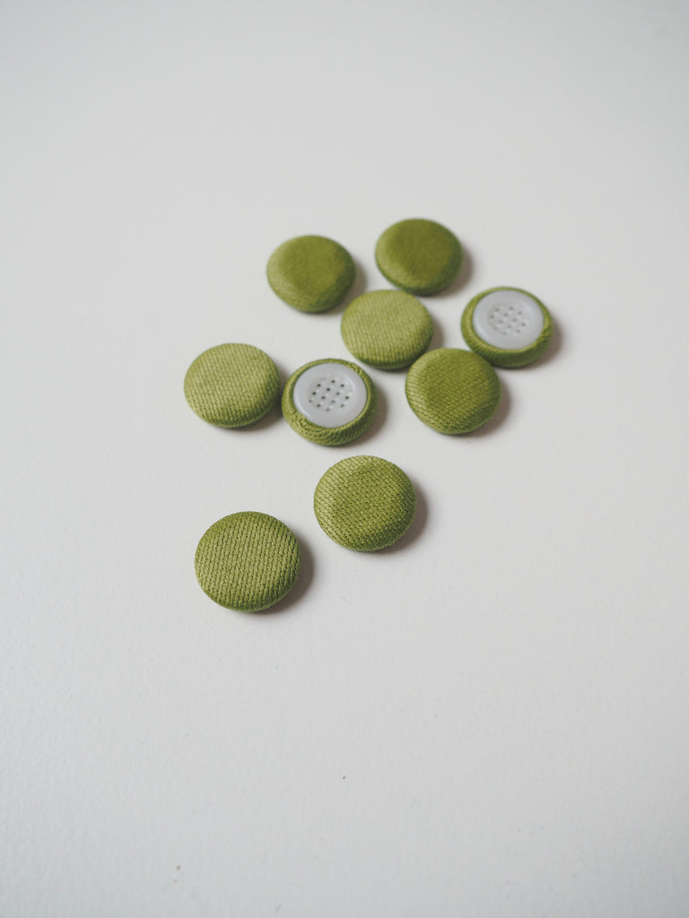 Pistachio Sateen Twill Covered Buttons 13mm