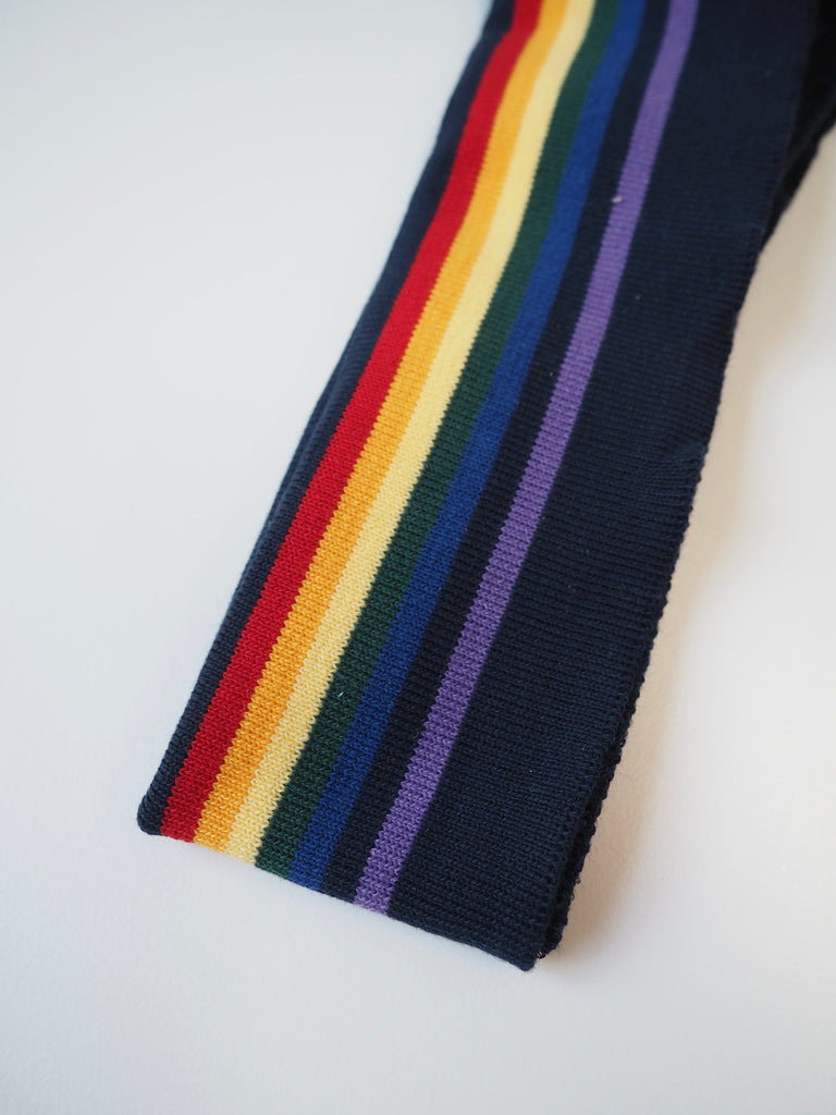 Midnight Rainbow Stripe Double Ribbed Cuff 6.5cm