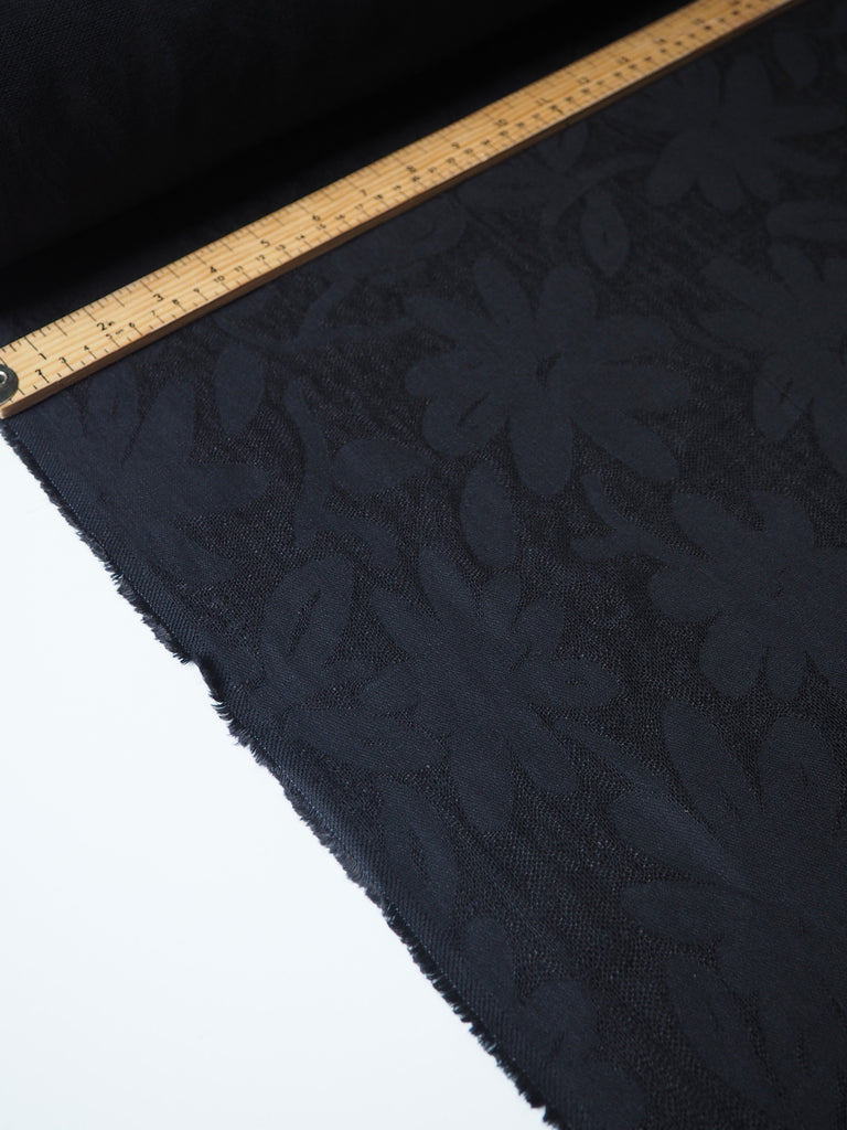 Black Blossom Cotton Gauze Jacquard