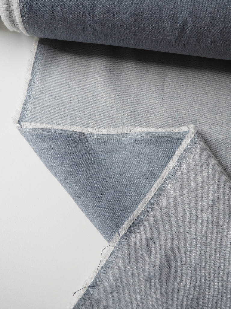 Pale Blue Chambray Cotton Twill