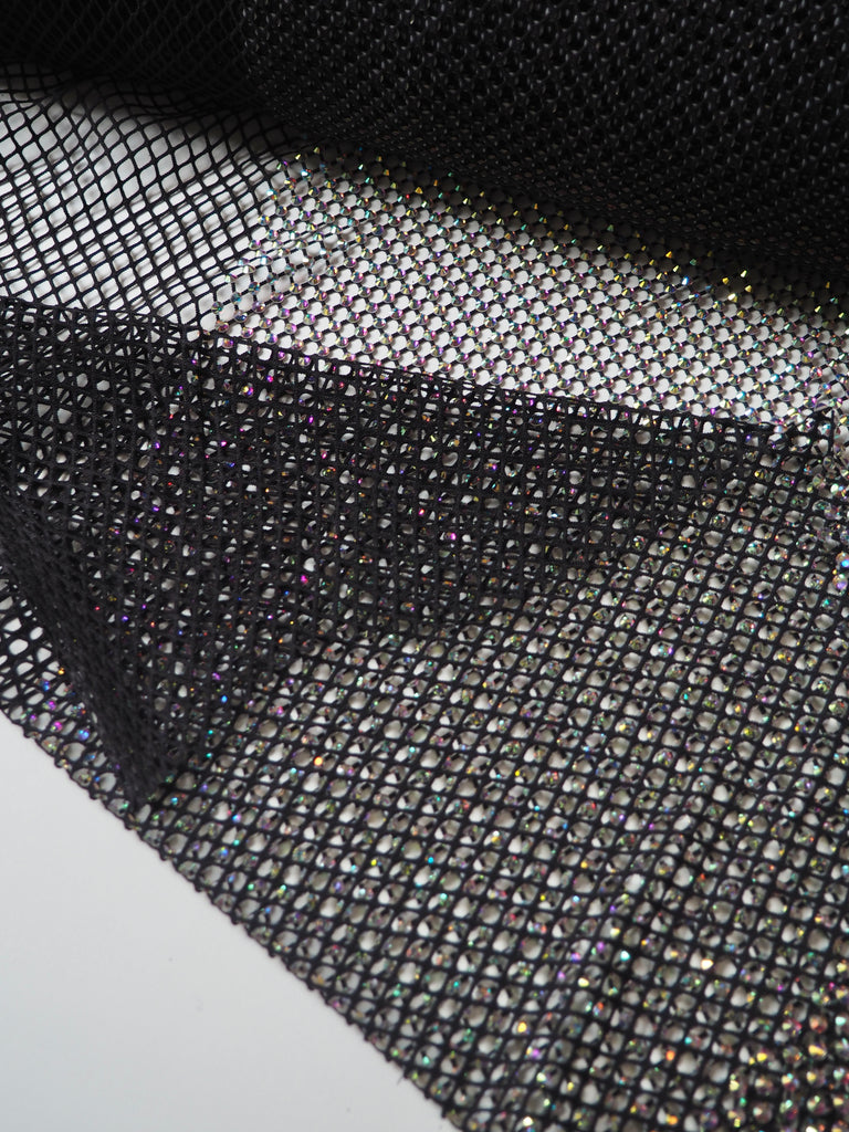 Black Iridescent Crystal Fishnet
