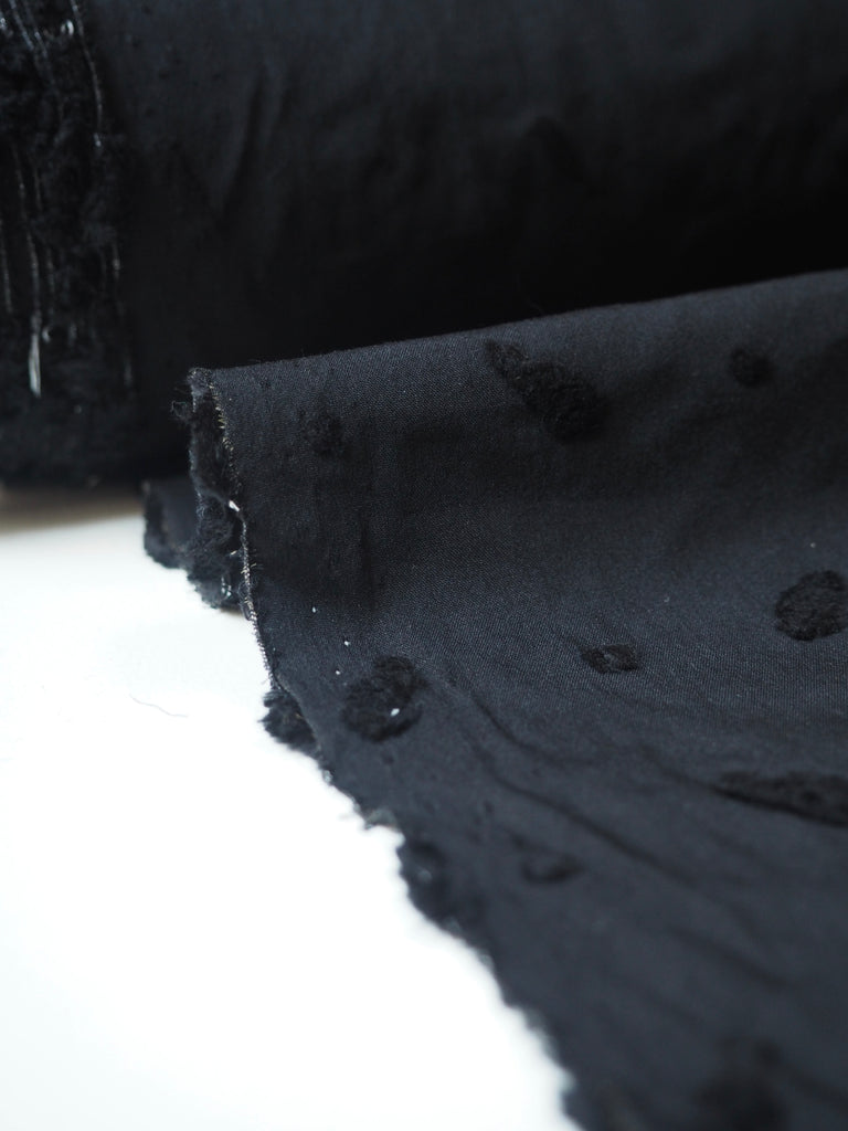 Black Teardrop Jacquard Cotton Poplin