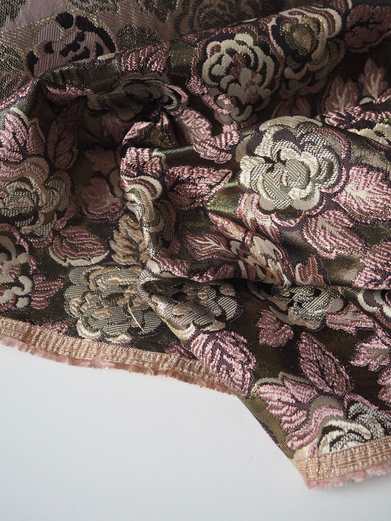 Pink + Gold Floral Brocade