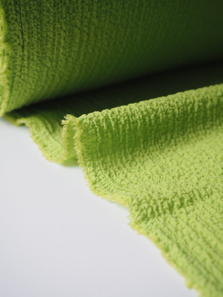 Lime Green Shirred Crinkle Crepe