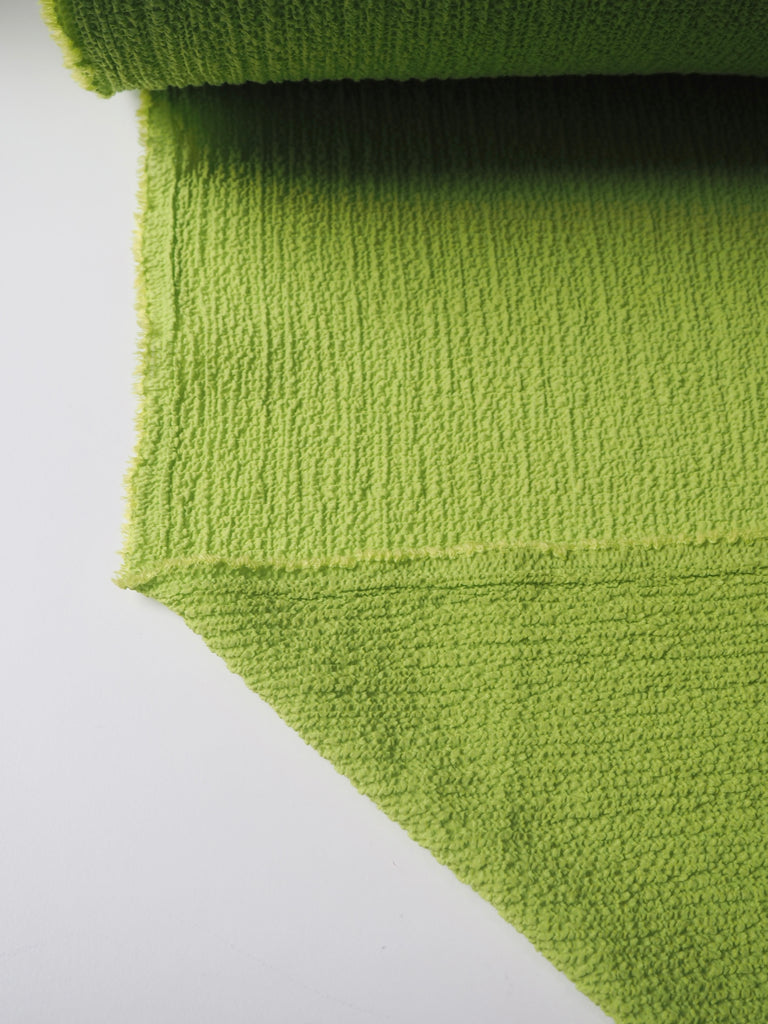 Lime Green Shirred Crinkle Crepe